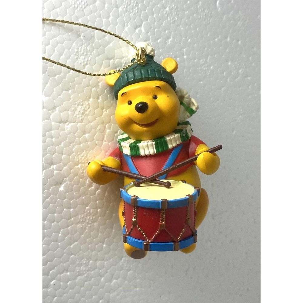 Disney Grolier Christmas Holiday Tree Ornament Winnie The Pooh "Pooh With Drum"